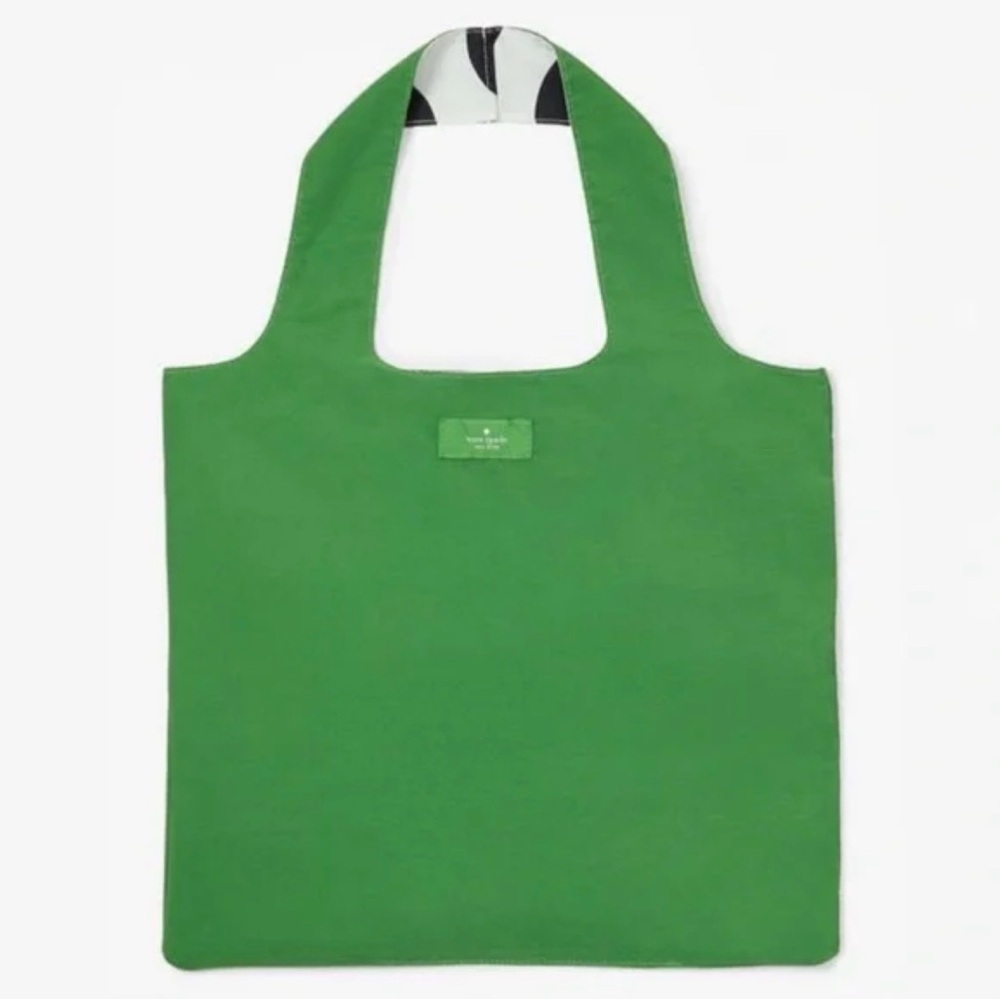 kate spade NIP! Reversible - Black & White Polka Dot /Green Tote Bag - Picture 4 of 12